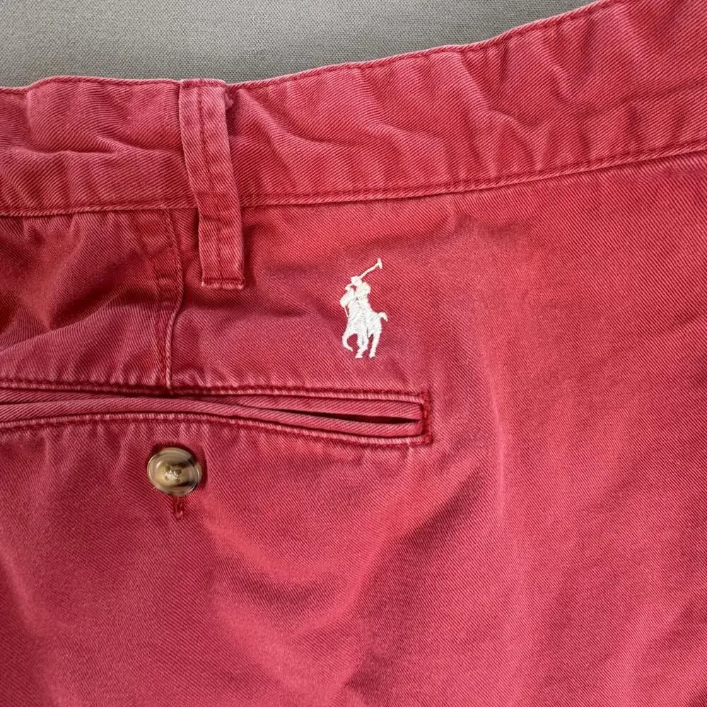 Polo Ralph Lauren Shorts Mens 48 Red Classic Fit Chino Cotton Casual 10 Inseam